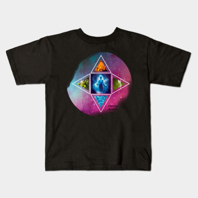 5 Elements Kids T-Shirt by Crystal Reboot